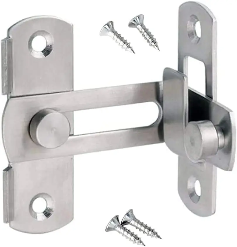 

Flip Door Sliding Latch, 90 Degree Stainless Steel Latch, Safety Safety Sliding Barn Door Lock, Right Angle Curved Door, Buckle