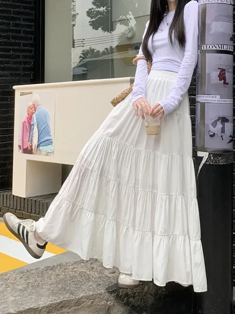 Summer High Waist White Mini Skirt Women Fashion Korean