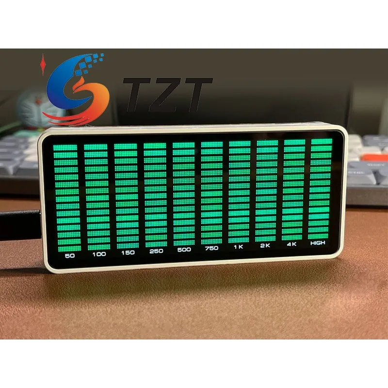 

TZT AK1016-GW Green/AK1016-W White LED 10-Band Music Spectrum Display Rhythm Light Supports Voice Control & Wired Input