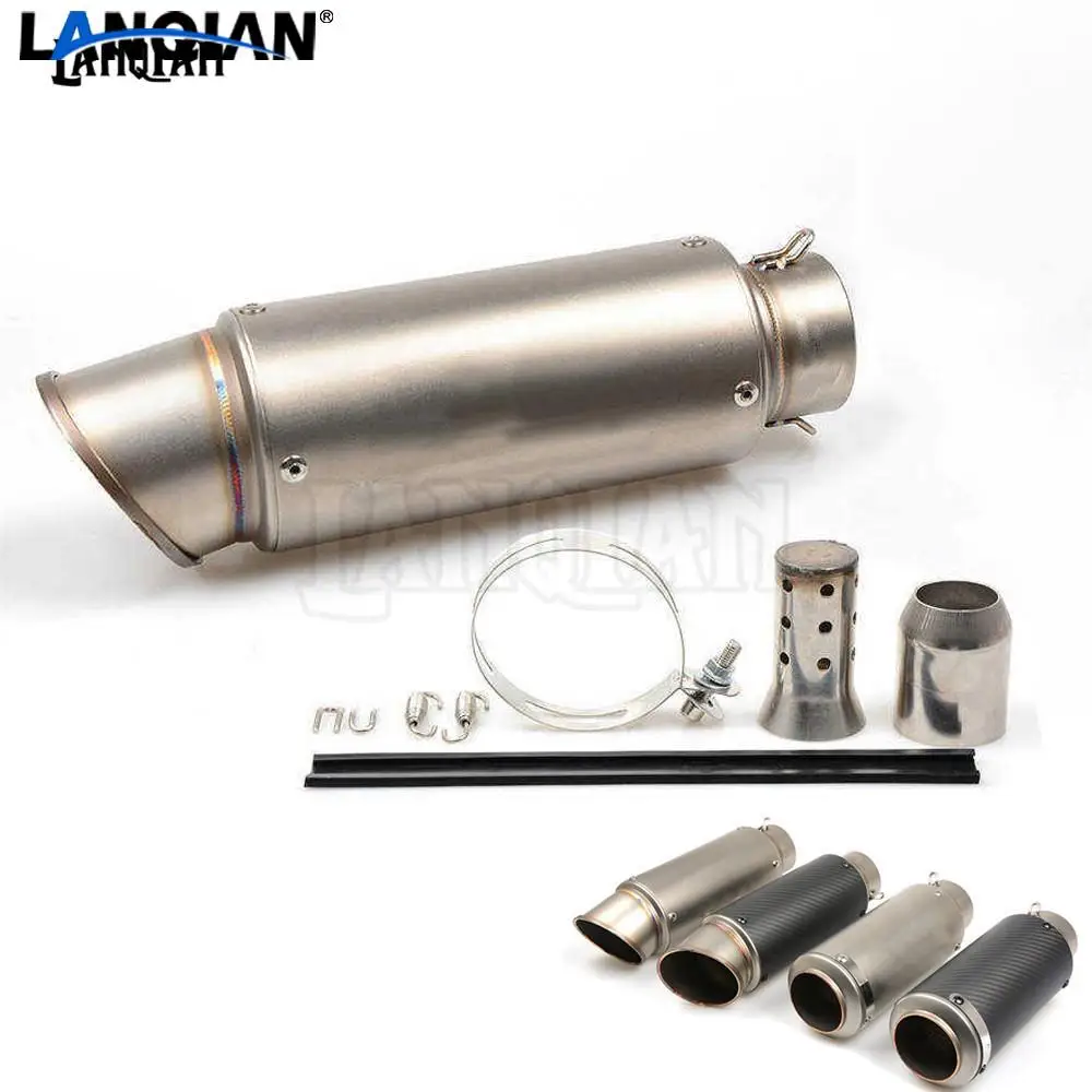 

For Yamaha YBR 125 YZF R1 R3 R6 R125 R25 TTR RSZ CBR600 YZF600 Universal Motorcycle Carbon Fiber Exhaust Pipe GP Exhaust Muffler