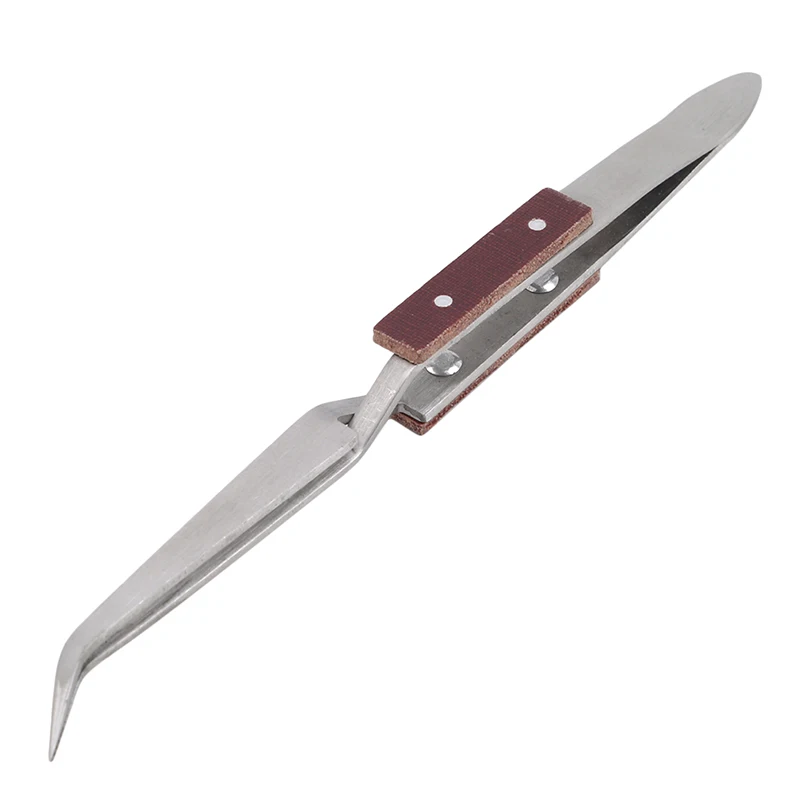 

Stainless Steel Heat Insulation Tweezers Self Closing Jewelry Soldering Craft Repair Hand Tool Corrosion Resistant 1PCS