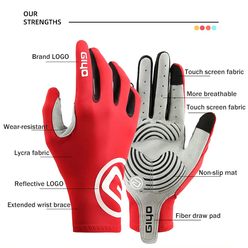 GIYO Bicycle Gloves for Men Touch Screen Gel Breathable Sports Cycling Gloves MTB Road Bike Riding Racing Women Bicycle Gloves 3