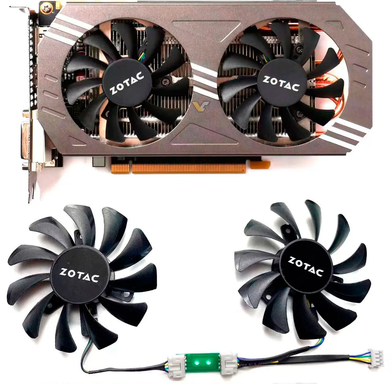 Фото Сменный вентилятор для охлаждения видеокарты ZOTAC GeForce GTX 970, 75 мм, GA81O2U, GA81S2U, GTX970, 4G №1