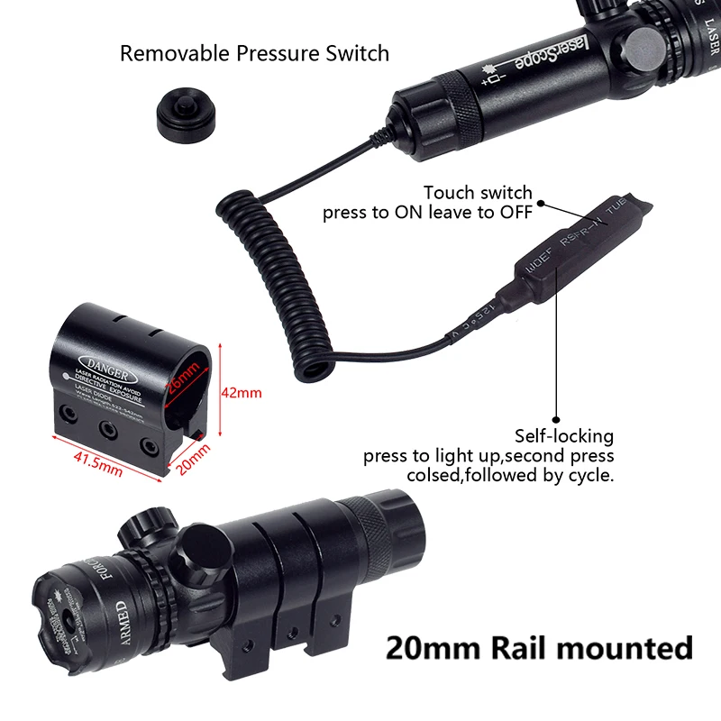 Laser Pointer Laser Pointer Pen Red Laser Can Be Adjusted Up And Down Left Right Infrared Set Sight Calibrator Hand-adjusted Pointer