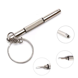 Tournevis pour lunettes, porte clés en acier inoxydable, Portable, tournevis pour lunettes, lunettes de soleil, montre, Kit de réparation 3 en 1, outils 