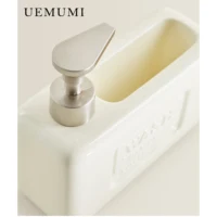 Luxury Beige เซรามิคเครื่องจ่ายของเหลวล้างจาน Liquid เจลอาบน้ําขวด, สีดําขวดกดครัว 6