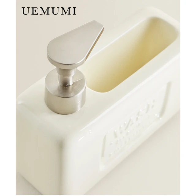 Luxury Beige เซรามิคเครื่องจ่ายของเหลวล้างจาน Liquid เจลอาบน้ําขวด, สีดําขวดกดครัว 6