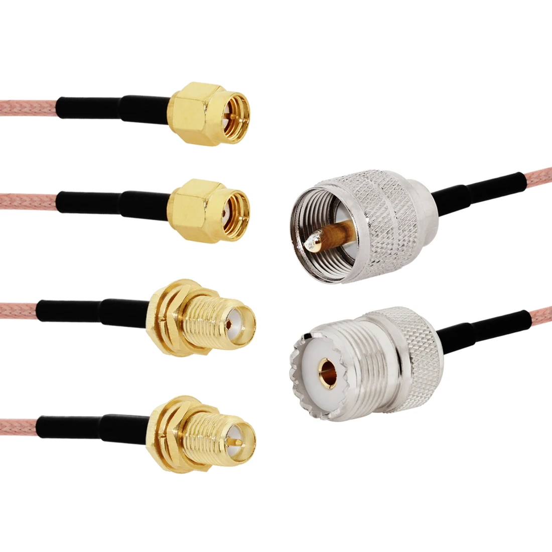 RG316 UHF PL259 SO239 auf SMA Stecker & Buchse Gerader Anschluss RF Jumper Pigtail Kabel 6" 8"
