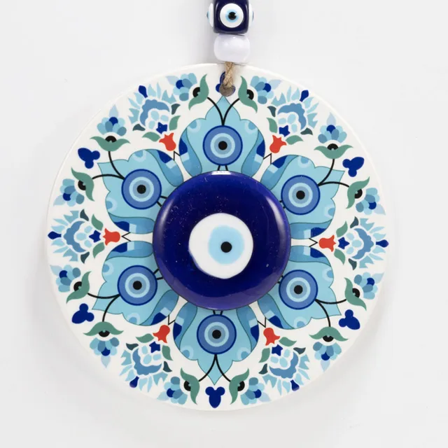 Amuleto Occhio Turco Blu Malocchio (2 Pezzi) - Portafortuna Da Appendere Per Casa, Auto O Ufficio