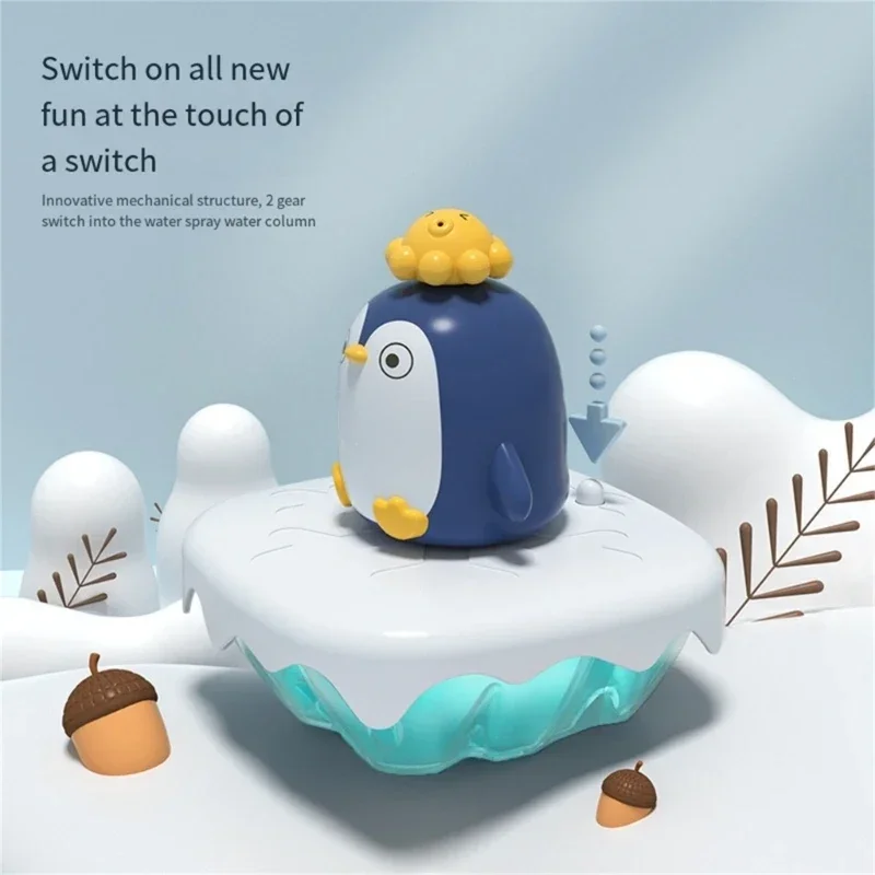 Children's Bathroom Iceberg Penguin Rotating Water Spray Summer Water Toy Cartoon Electric Baby Bath Interactive Toy 4