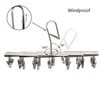 Folding Drying Rack with 35/20 Clips Stainless Steel Windproof Underwear Socks Clip Swivel Hook Hanger Space Saving Drying Rack 4