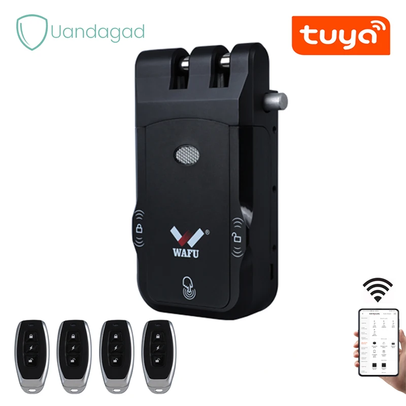 TuyaAPPWiFiSmartRemoteControlAutomaticElectricMotorLockWF026InvisibleKeylessEntry