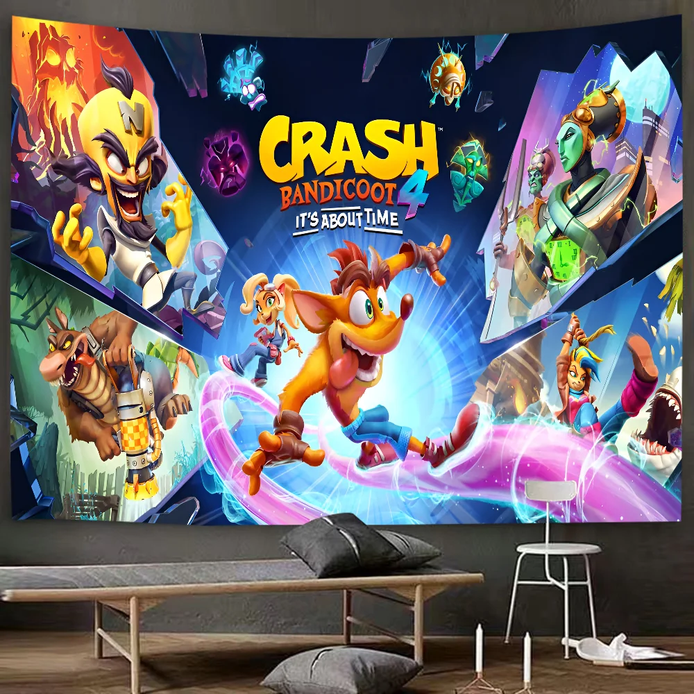 Crash Bandicoot Thema Geburtstag Party individuelle Dekoration Hintergrund Tuch Cartoon Stil Pull Flag Hintergrund Dekoration Veranstaltungsort – Detail 6