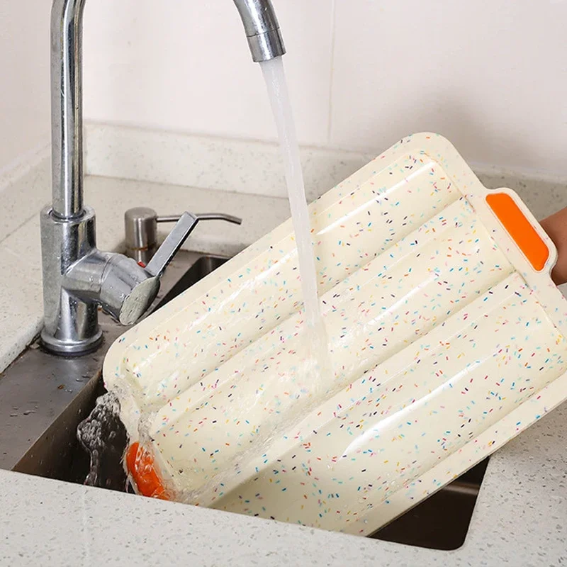 3 Cavity Baguette Baking Tray Non-Stick Silicone Cake Mold Bread Mould Oven Pan Easy Demoulding Baking Dish DIY Kitchen Supplies