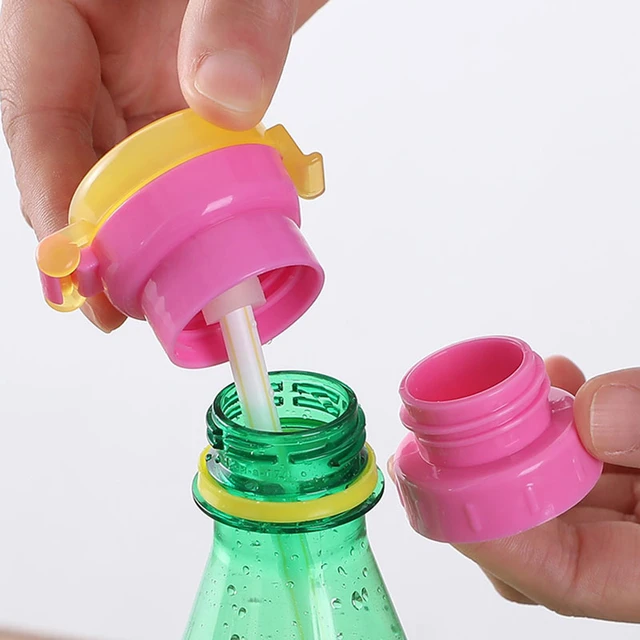 Toddler Bottle Caps With Drinking Tube Reusable Bottle Twist Cover Spill  Proof Bottle Cover With Straw Water Bottle Cover Tools - AliExpress