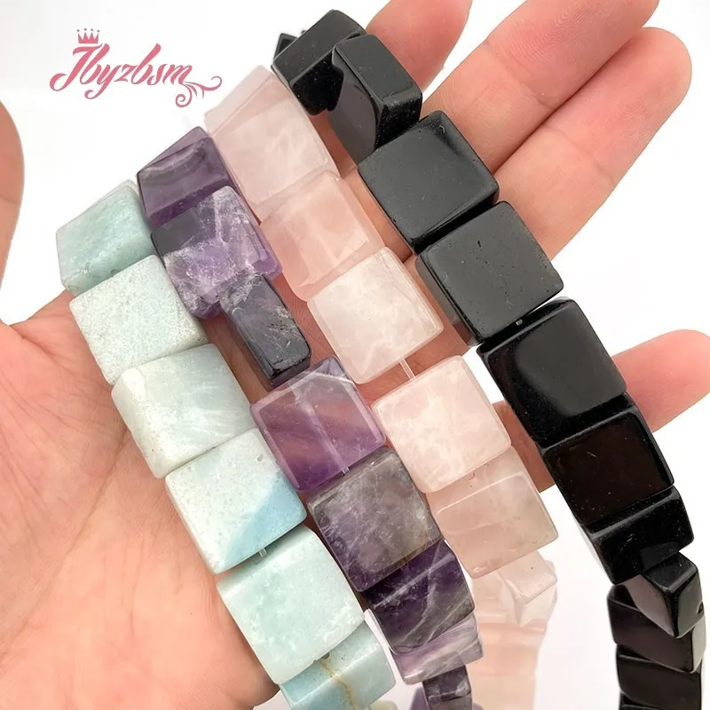 

7x14mm Wave Square Agates Amethyst Natural Stone Beads for DIY Charms Accessories Necklace Bracelet Pendant Jewelry Making 15"