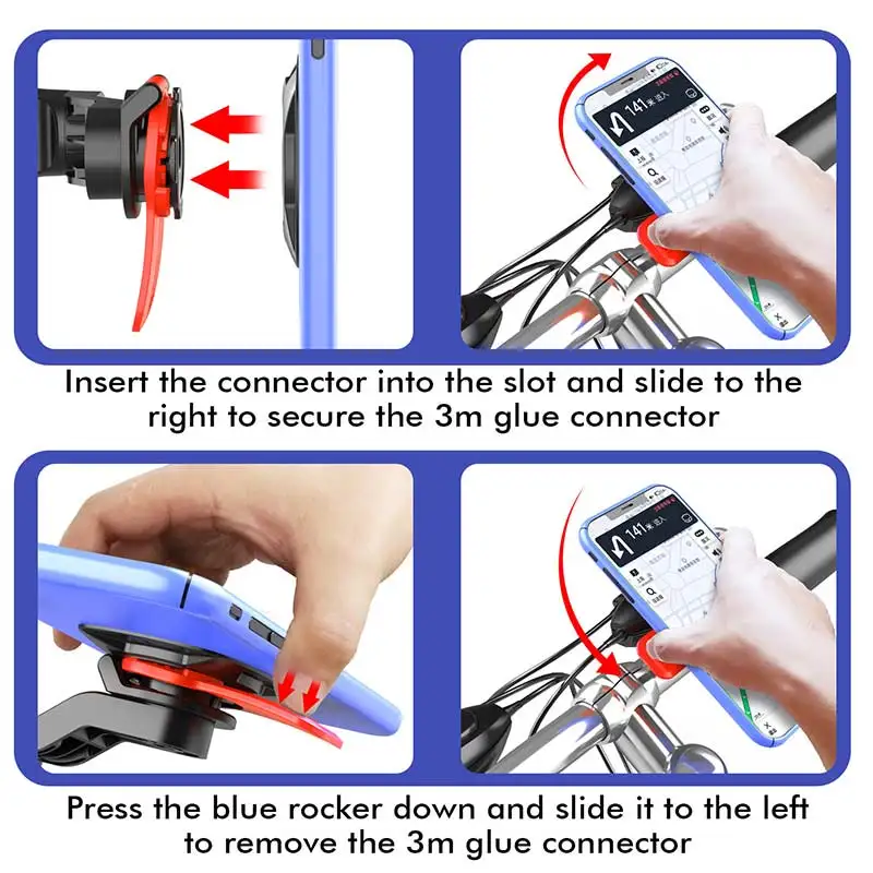 Soporte de teléfono para manillar de bicicleta, soporte Universal para teléfono, Amortiguador de vibración ajustable, estante para bicicleta de montaña y motocicleta