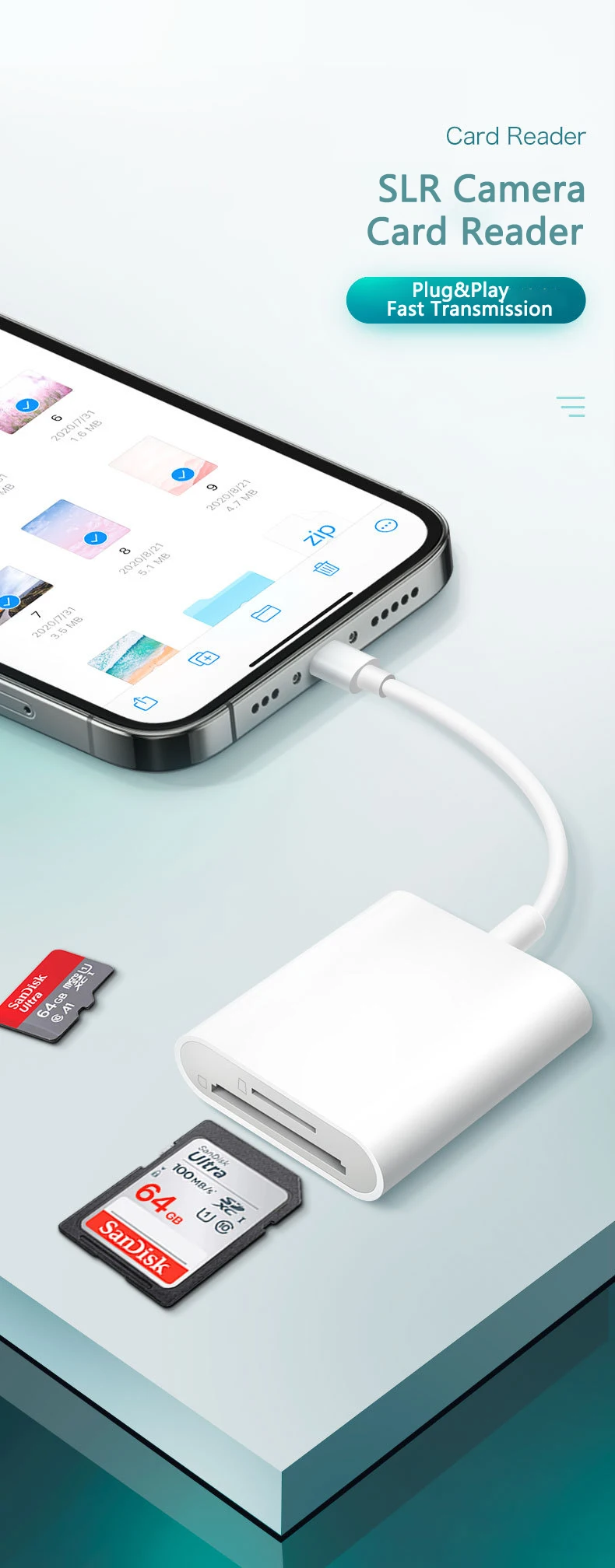 Adaptateur Lightning vers Lecteur de Carte SD - Adaptateur Shop