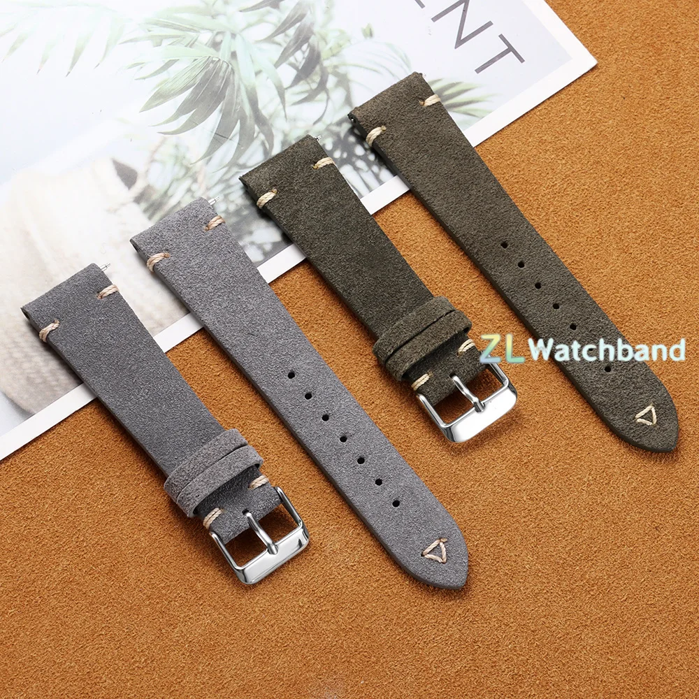 Soft Suede Calfskin Quick Release Watch Strap - Business Bracelet