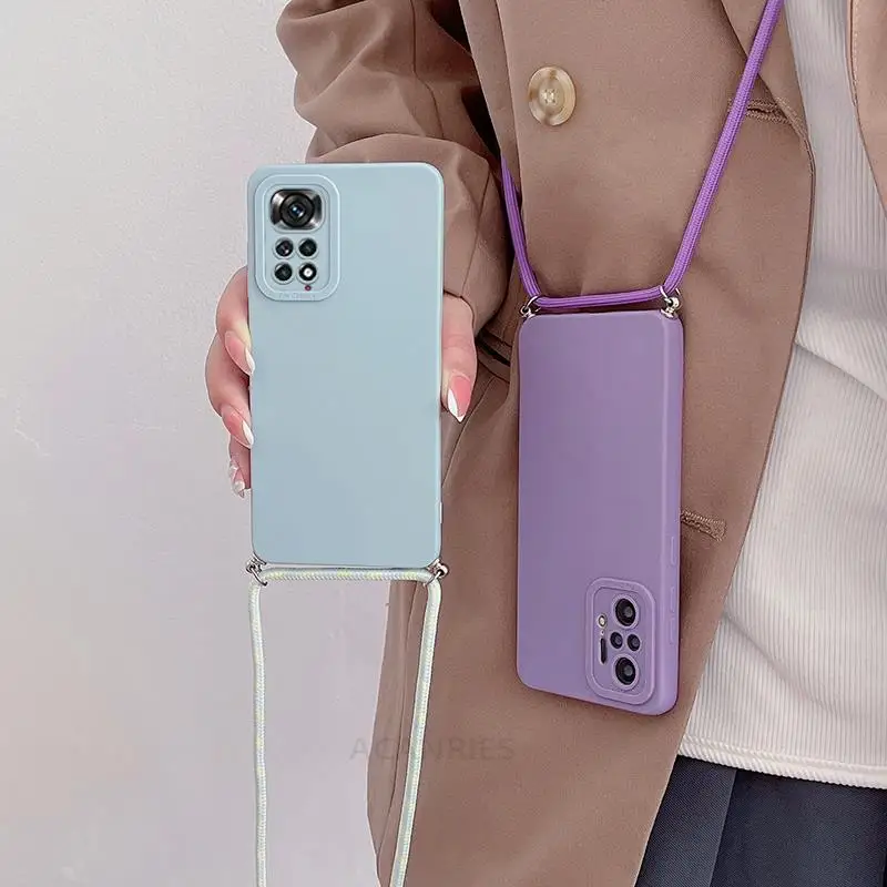 Matte Silicone Crossbody Lanyard Case - Stylish & Durable Protection