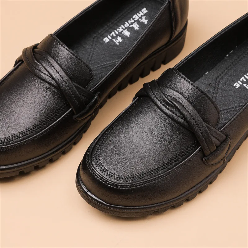 2023 Fashion Women Shoes Genuine Leather Loafers Women Casual Shoes Soft Comfortable Shoes Women Nurse Work Shoes
