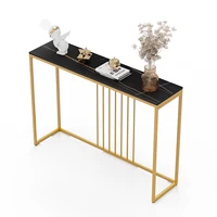 Table Console Extra Longue de 47.2 Pouces, Dessus Fritté, Pieds en Métal localité, Canapé pour Entrée de Couloir 5