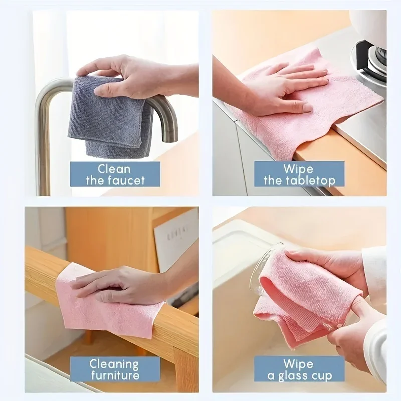 50pcs/Roll Ultra Fine Fiber Cleaning Cloth, Reusable Kitchen Towel Roll, Dishcloth, Multifunctional Towel, Cleaning Tool