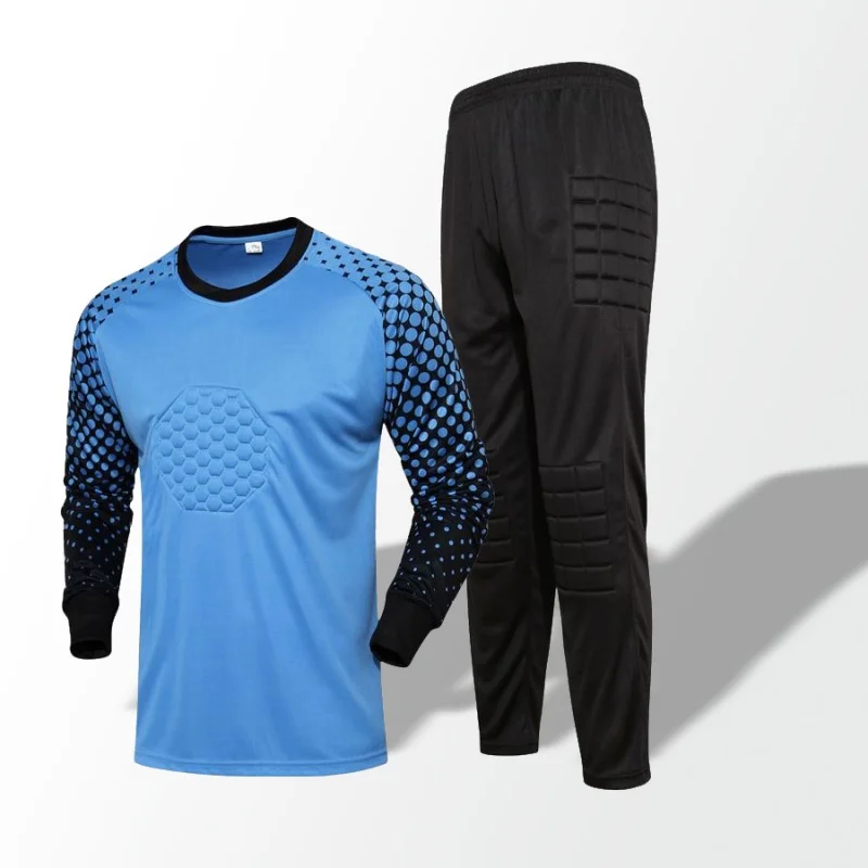 Football Goalkeeper Clothing Suit Adult and Children Long Sleeve Sponge Pad Competition Training Goalkeeper Suit Jersey Wholesal sports suit football training kit