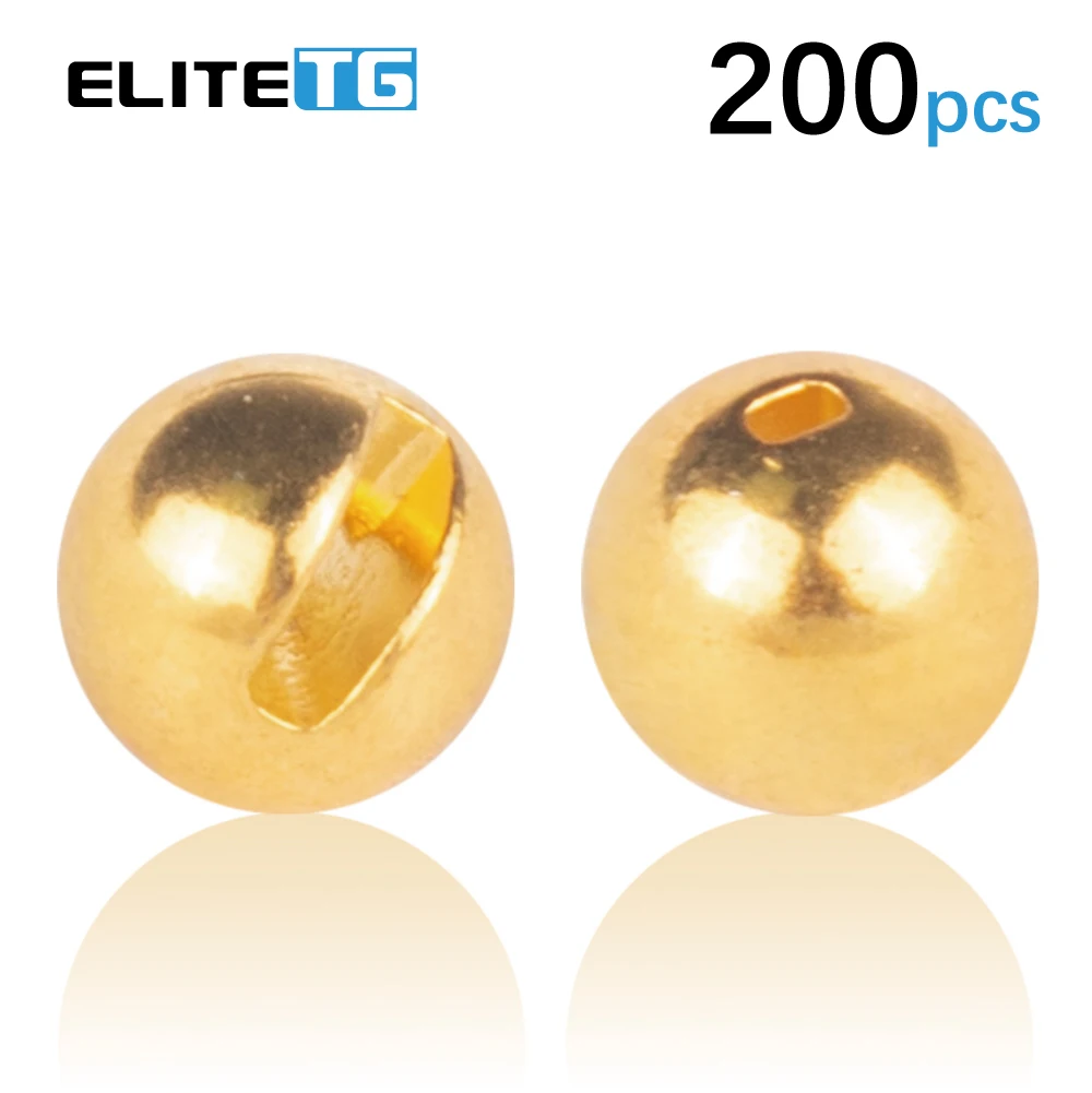 Elite TG 3,8-6,4mm 200 Stück Wolfram-Schlitzperlen für Angeln DIY Fliegenmaterial Perlen Angelköder