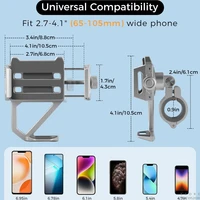 Aluminum Mobile Phone Holder for Motorcycle, Handlebar Bike Phone Mount,Suitable for Cycling, Mountain and Off-road - Image 3