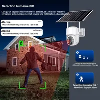 Caméra de sécurité solaire WiFi Tuya, caméra extérieure sans fil 8MP, faible consommation d'énergie, caméra PTZ, détection de mouvement PIR, vidéosurveillance CCTV 5