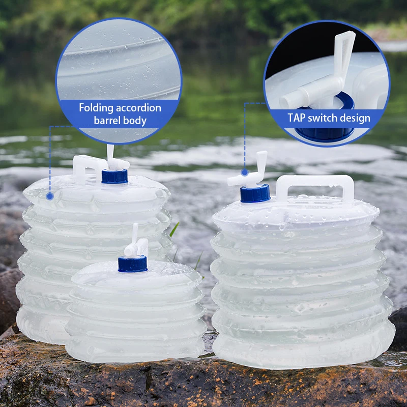 3-15L Capacity Car Collapsible Outdoor Water Bucket Portable Driving Water Tank Container Faucet ведро for Camping Picnic Hiking