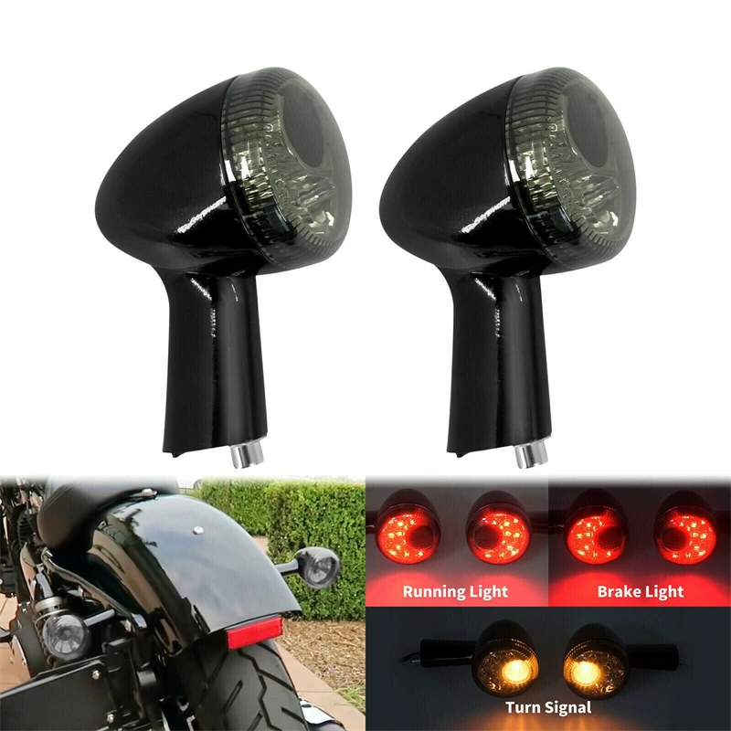 2Pcs Motorcycle Accessories Rear LED Turn Signals Lights Fit For Harley