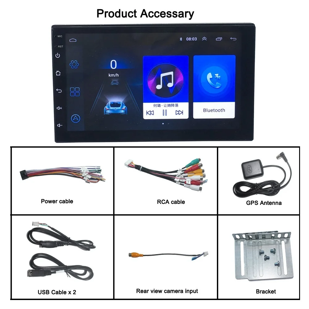 2 din Android Car Radio 7 9 10&Prime; car stereo radio GPS WIFI Bluetooth CarPlay For Toyota Volkswagen Hyundai Kia Nissan Honda Lada