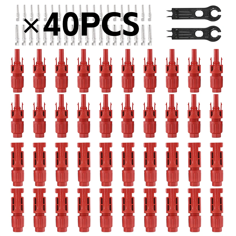Conector Solar Vermelho para Cabo pv mc Conector Ip68 dc Painel Produto Quente 1000v 30a 2.5 Mm2 Mm2 Mm2