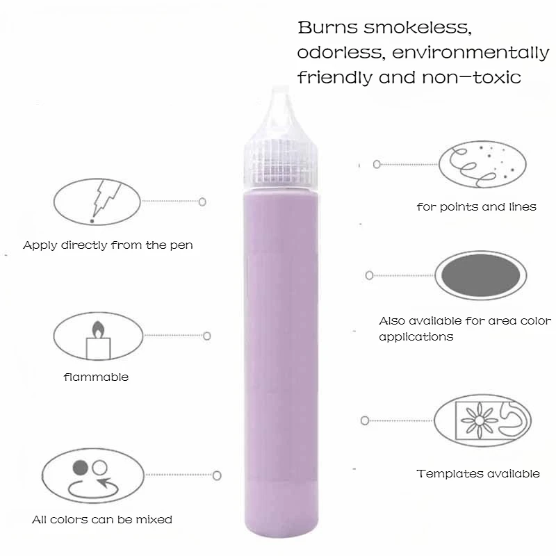 30ml 캔들 안료 좋은 용해성 강한 착색력 무취 연기없는 어린이 DIY 창의적인 장식 그림 캔들