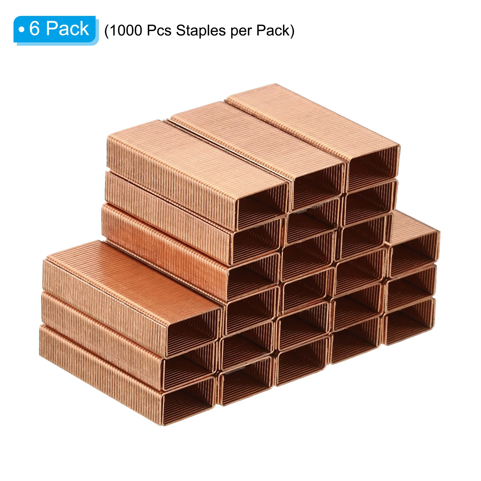 6000Pcs/6Pack Rose Gold Staples #10 Mini 3/16 Inch Length Metal Staple ...