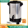 QWWest Bend 58030 Commercial Coffee Urn and Beverage Dispenser with Automatic Temperature Control,30 Cup,Polished Aluminum,Silve 1