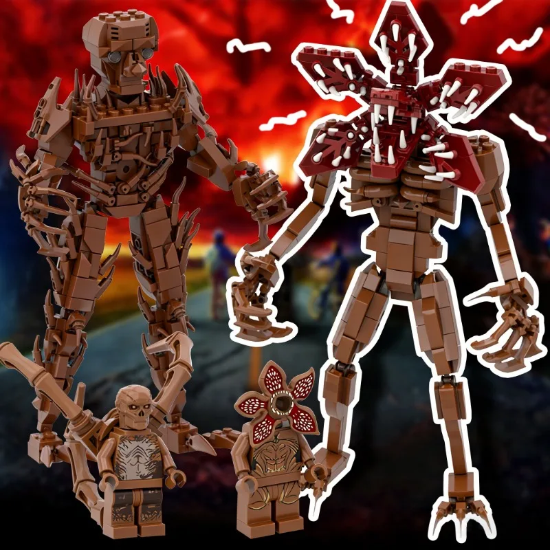 Hot TV Carnivorous Plant Giant Devil Demogorgons Buliding Blocks Horror Movie Boss Vecna Bricks Model Toy Birthday Gift For Kid