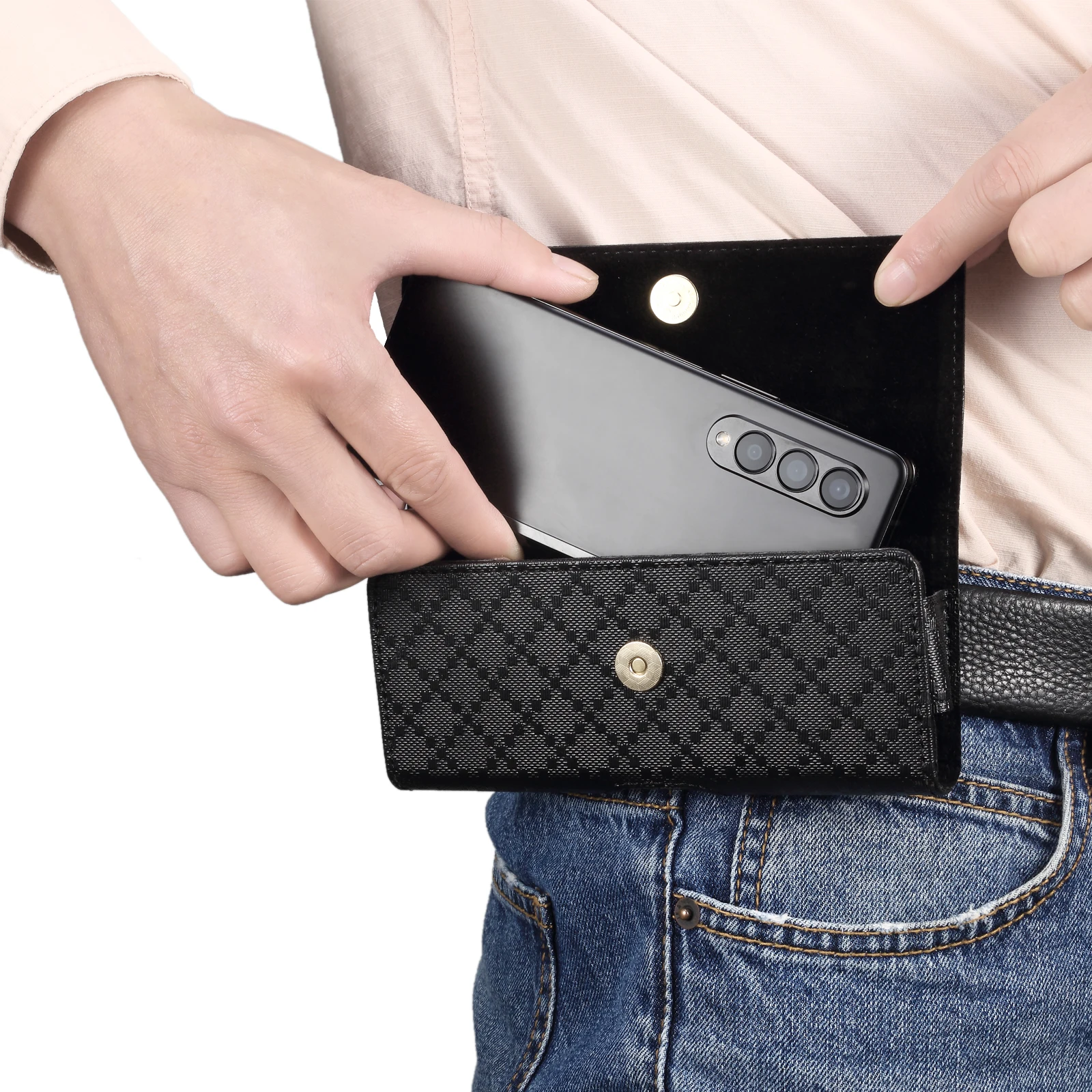 Leather Belt Clip Case Pouch - Waist Bag Holster