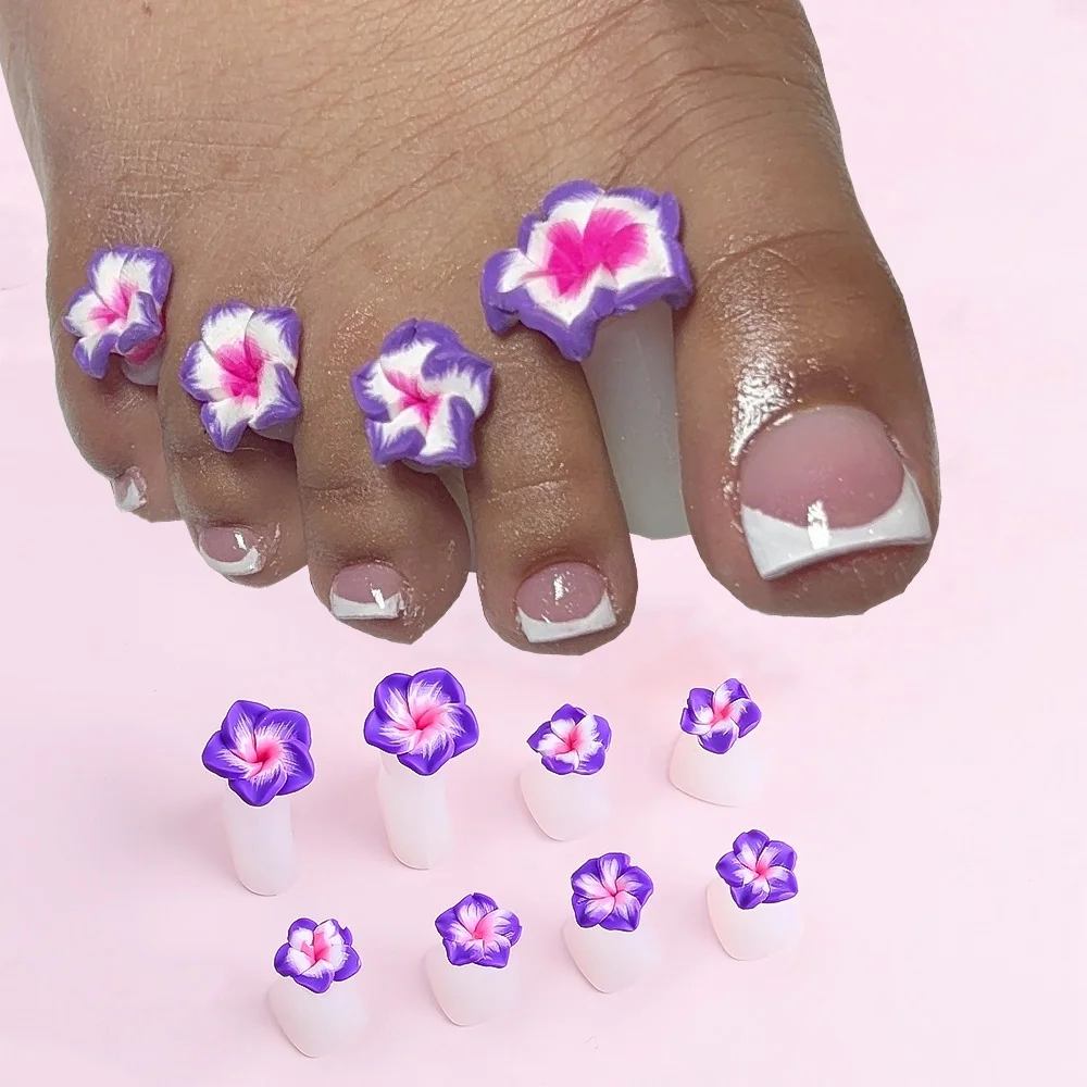 8pcs/Bag Flower Soft Silicone Toe Separator Foot Finger Divider Form Manicure Pedicure Care Nail Art Tool Flexible Holder Access