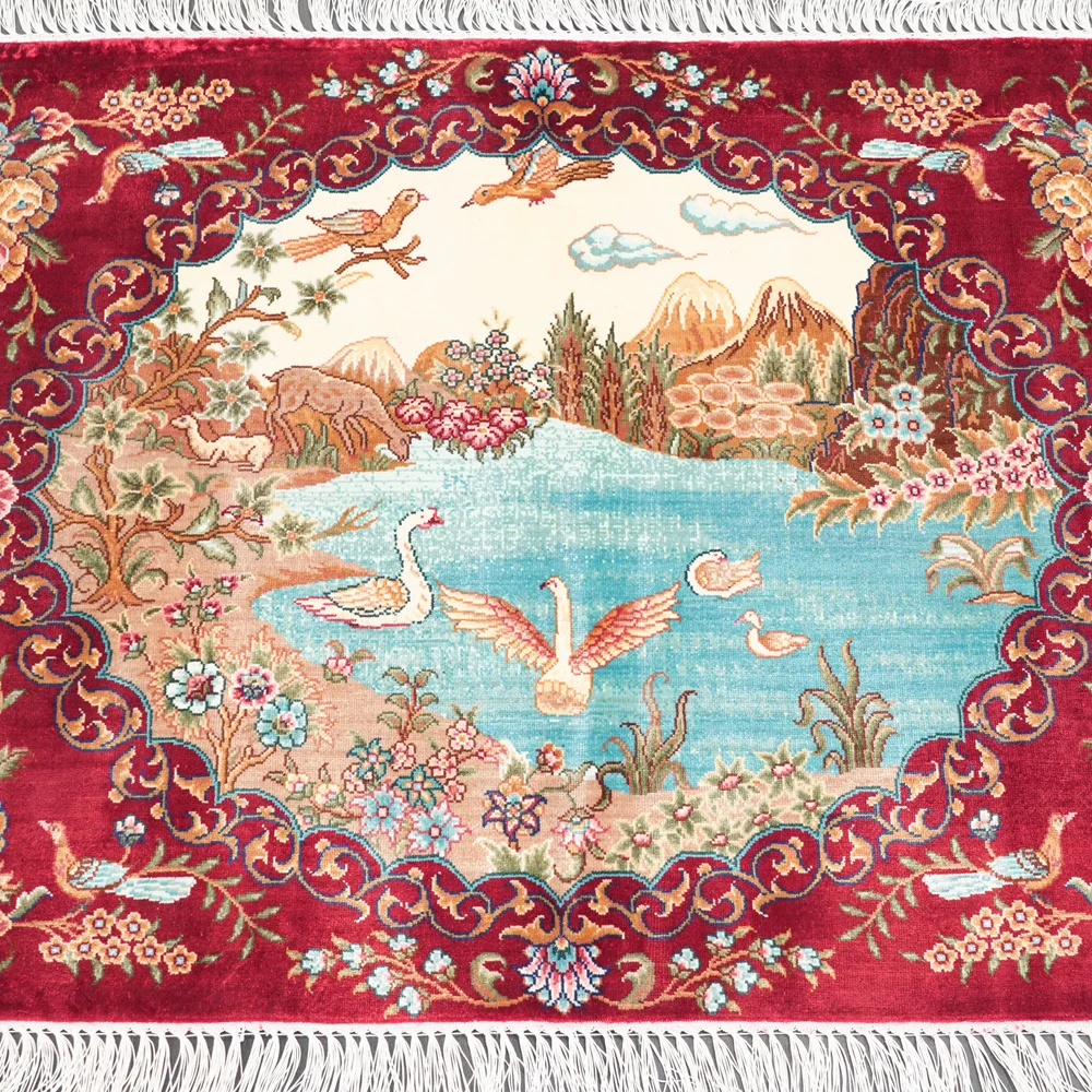 2×3 ft Mulberry Silk Handwoven Tapestry Rug 3