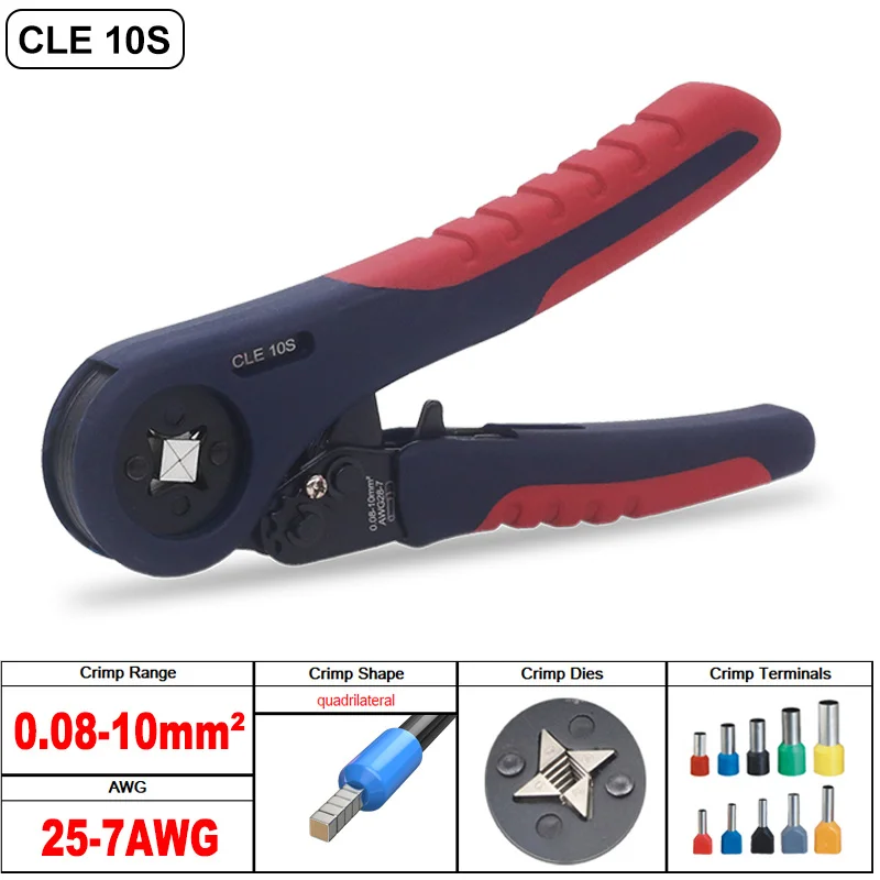 2022 New! Tubular Bootlace Terminals VE&TE Crimping Pliers & Terminal Set Min 0.08mm Hand Tools Electrician Crimper HSC8 6-6 10S 6 point wrench set Tool Sets