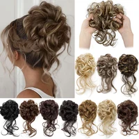Chignon synthétique élégant bouclé en caoutchouc élastique, moelleux, facile à coiffer, adapté à un usage quotidien 1