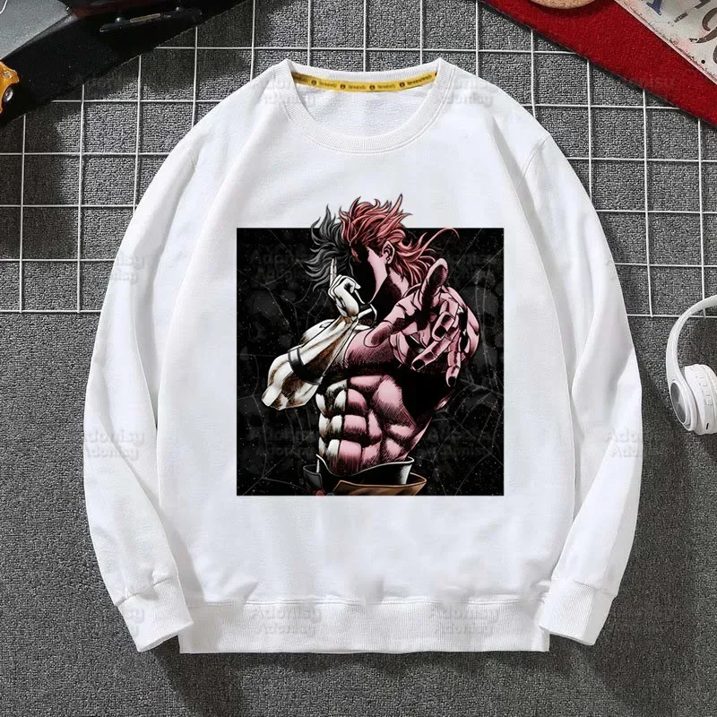 

Jojo Bizarre Adventure Japanese Anime Men Jotaro Star Platinum Manga Fashion Hooded Sweatshirt Casual Clothes