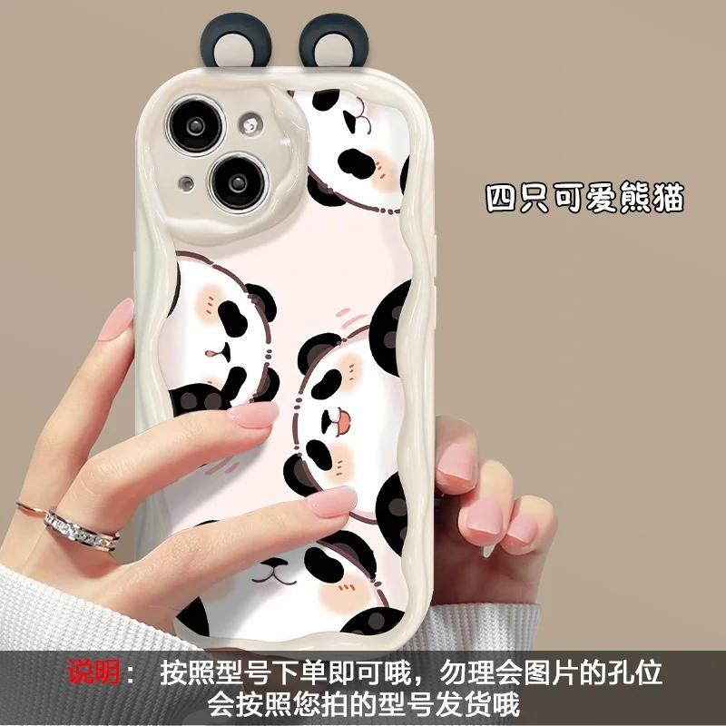 thumbnail image 1 of Phone Case For Xiaomi Redmi Note 13 Pro 12 4G 8 11 10 13 Pro Plus 12S Redmi 12 13C 12C 9C 10C 9A A1 A2 Plus Cover Cute 3D Panda, 1 of 5