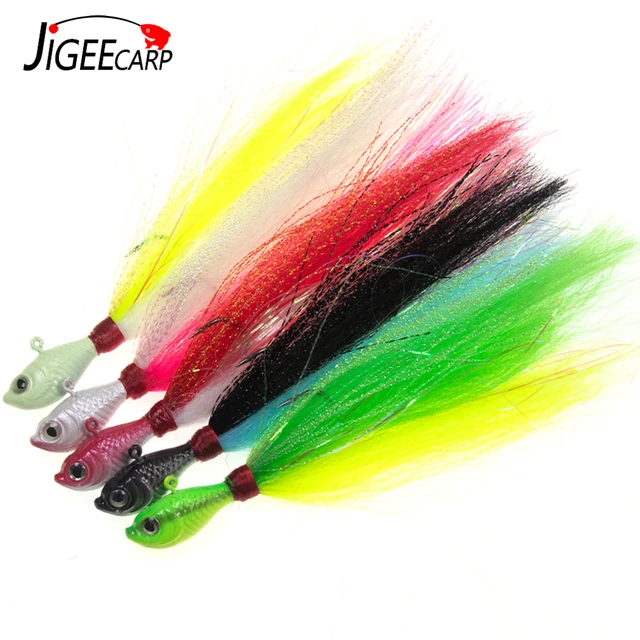 Jigeecarp Jigs Hair Jig Head Flukes Winter Fishing Lures for