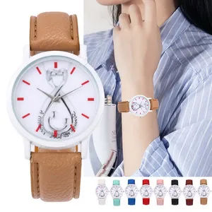 Женские кварцевые часы с регулируемым ремешком из искусственной кожи, спортивные часы, подарки, новая мода LL @ 17
