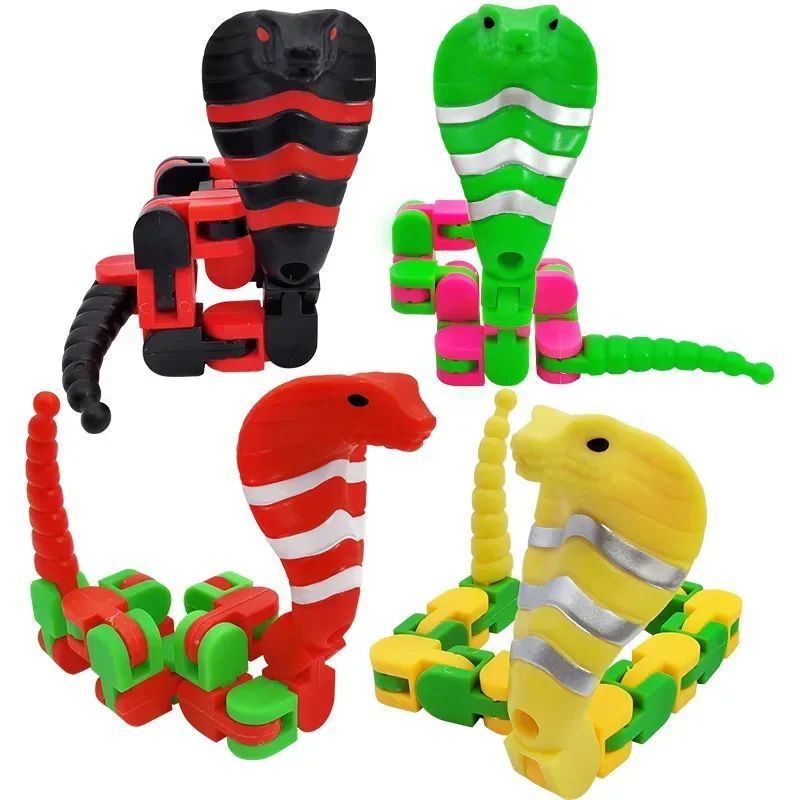 

3PC Kids Chain Snake Versatile Mechanical Fingertip Rotating Hand Ring Snake Stress Relief Fidget Aduls Autism Decompression Toy