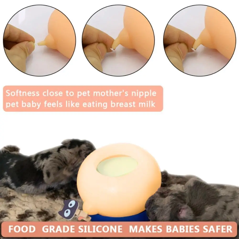 150ml Pet Milk Feeder Bionic Breast Feeder Nipples Safe And Healthy Food Grade Silicone Milk Feeding Tool For Pet Dog Cat Kitten 2